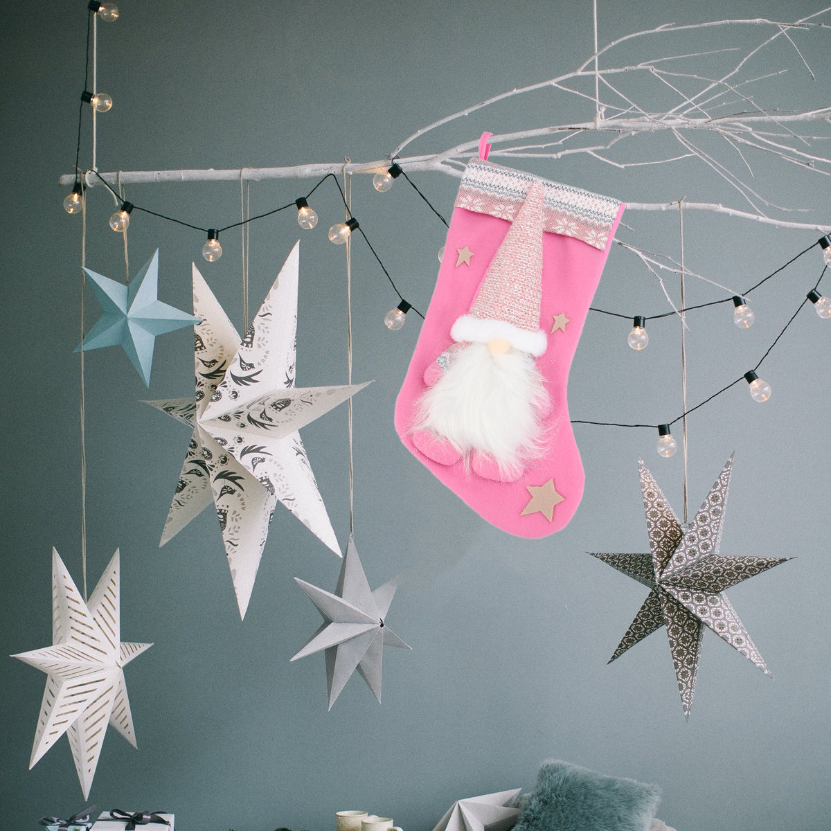 Christmas Stocking Hanging - 1 Adet Noel Çorabı Asma Kesesi