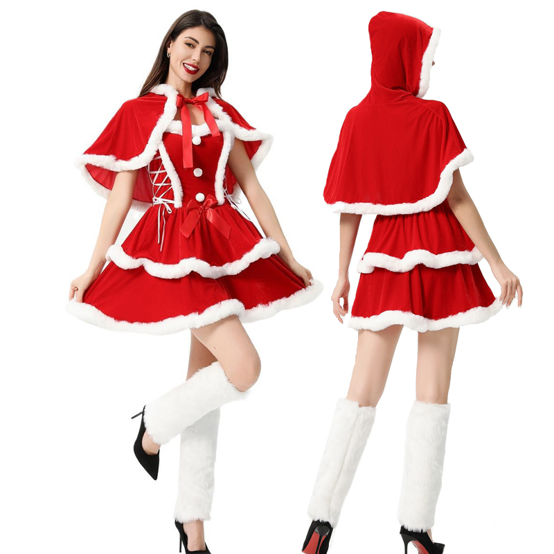Elf Costume Christmas - Karnaval Tatil Noel Baba Bayan Kostüm