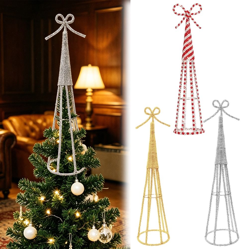 Star Tree Topper - Ferforje Noel Ağacı Tepesi Yıldızı, Rhinestone