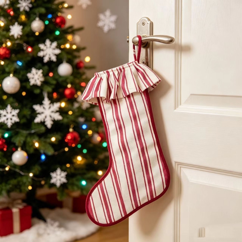 Noel Çorap Çuval Bezi Dokulu Ü - Christmas Stocking Hanging incelemesi ve fiyatı