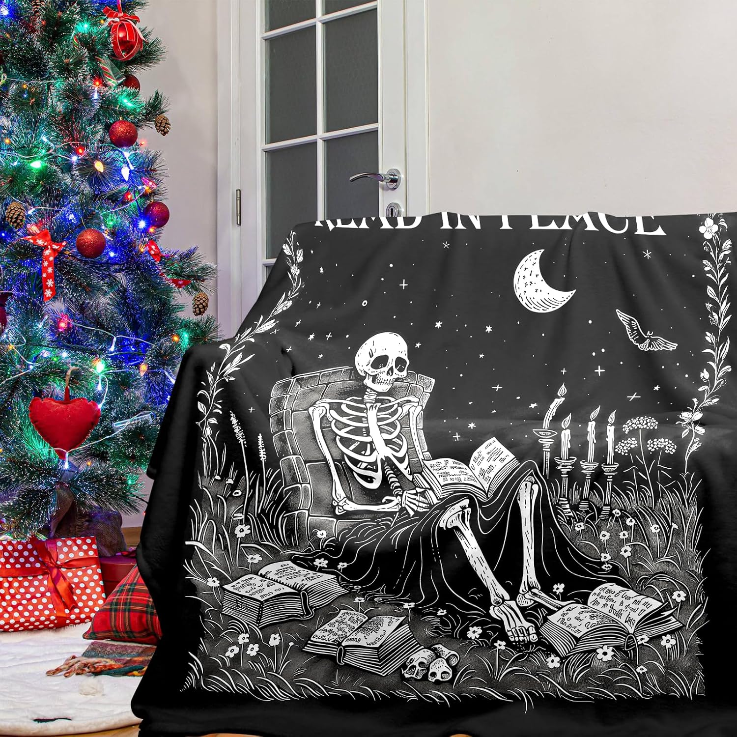 Gotik Cadılar Kitap Okuma Batt - Christmas Throw Blanket incelemesi ve fiyatı